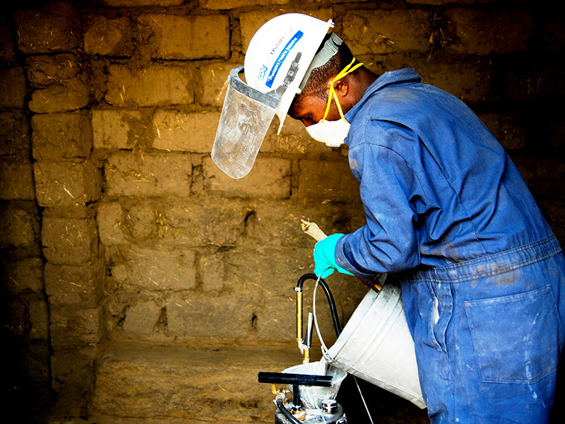 With funding from the President's Malaria Initiative, USAID supports internal residual spraying to prevent malaria in the high risk region of Oromia.